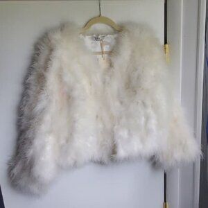 Liberty in Love Ivory Feather Bridal Jacket- Medium